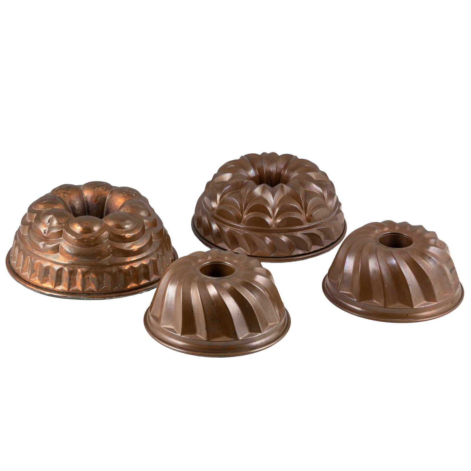 Four Copper Bundt Cake Baking Molds (1 of 3)
