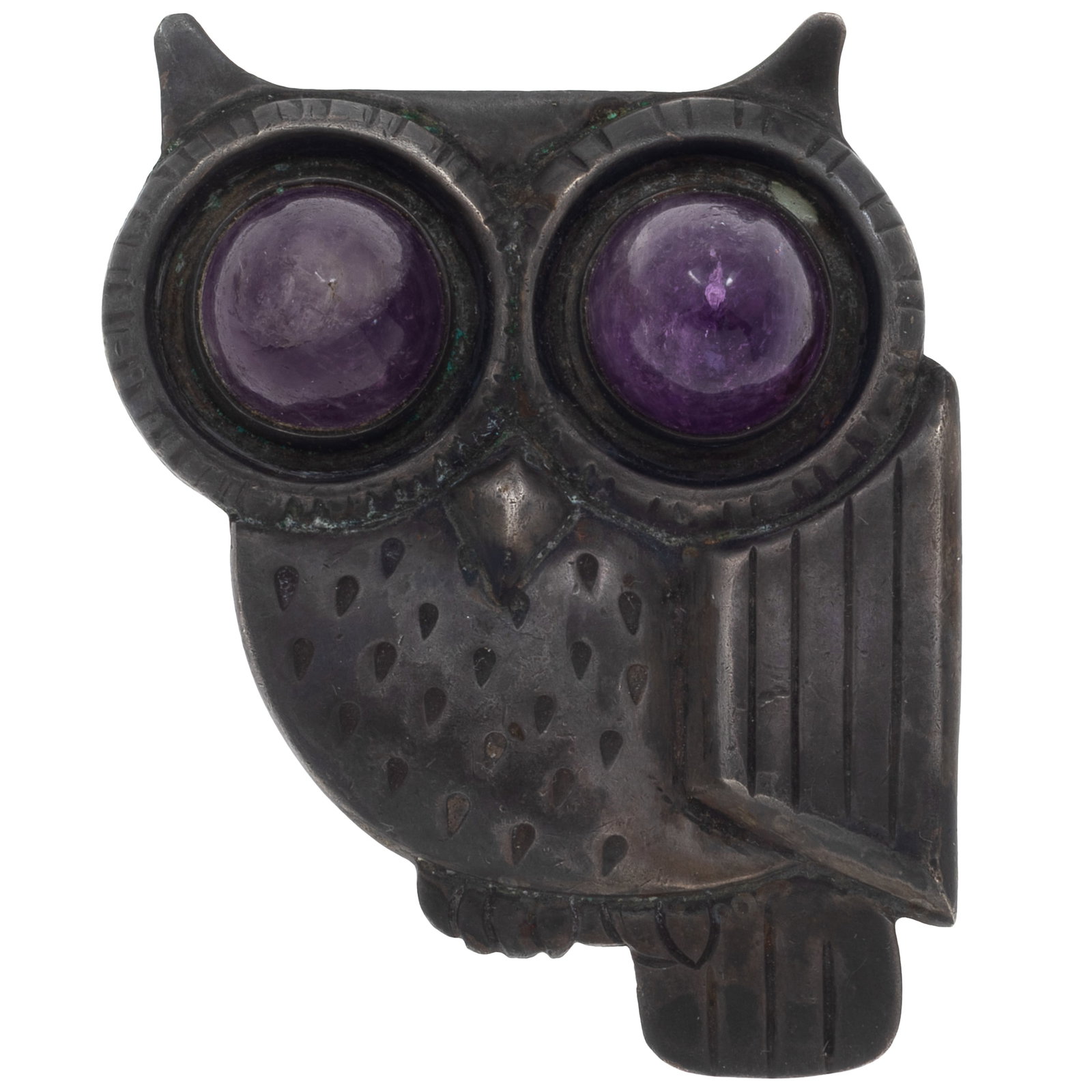William Spratling Amethyst, Silver Owl Brooch (1 of 4)
