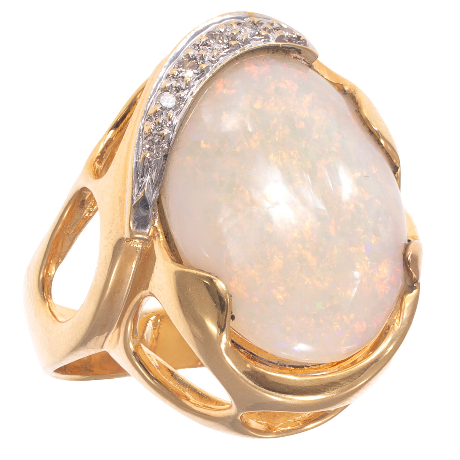 Opal, Diamond, 18k Yellow Gold Ring (1 of 5)