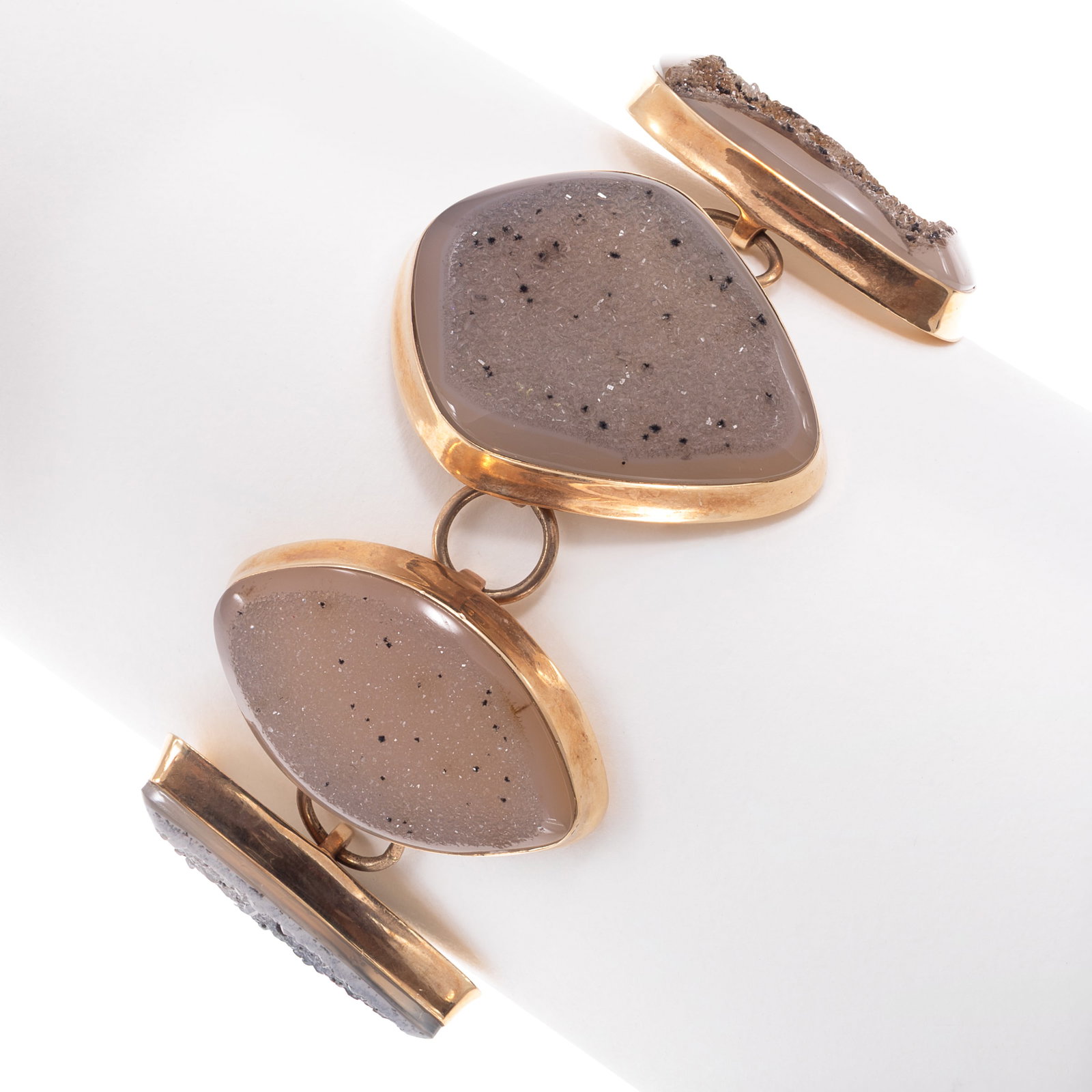 Druzy Quartz, 14k Yellow Gold Bracelet (1 of 4)