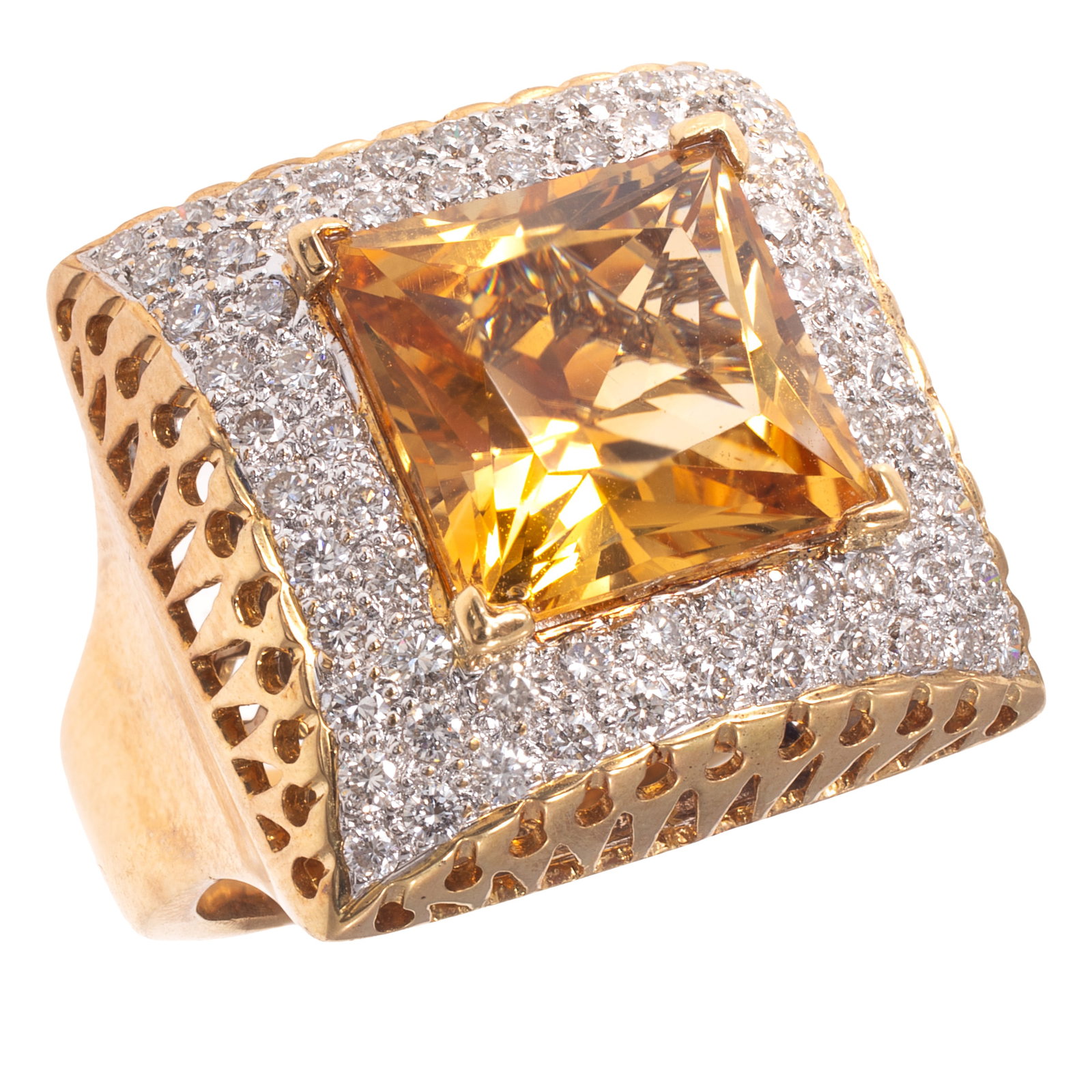 Citrine, Diamond, 18k Yellow Gold Ring (1 of 5)