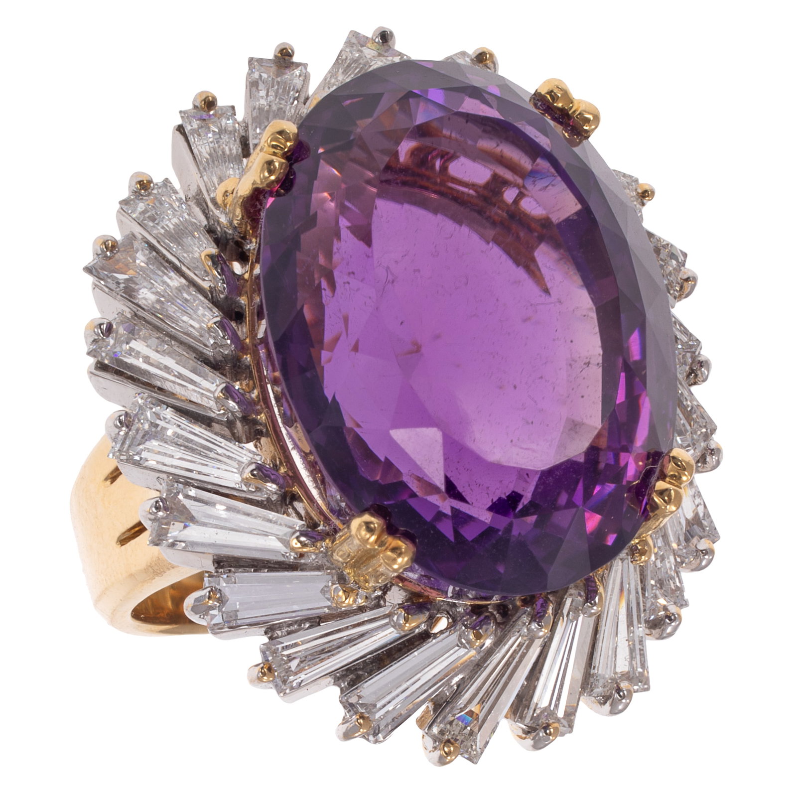 Amethyst, Diamond, 18k Yellow Gold Ring (1 of 5)