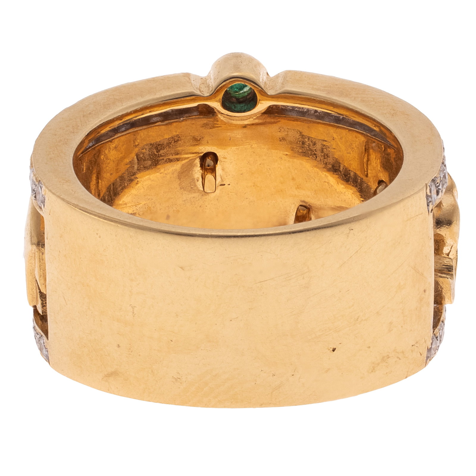 Diamond, Emerald, 18k Elephant Ring - 3