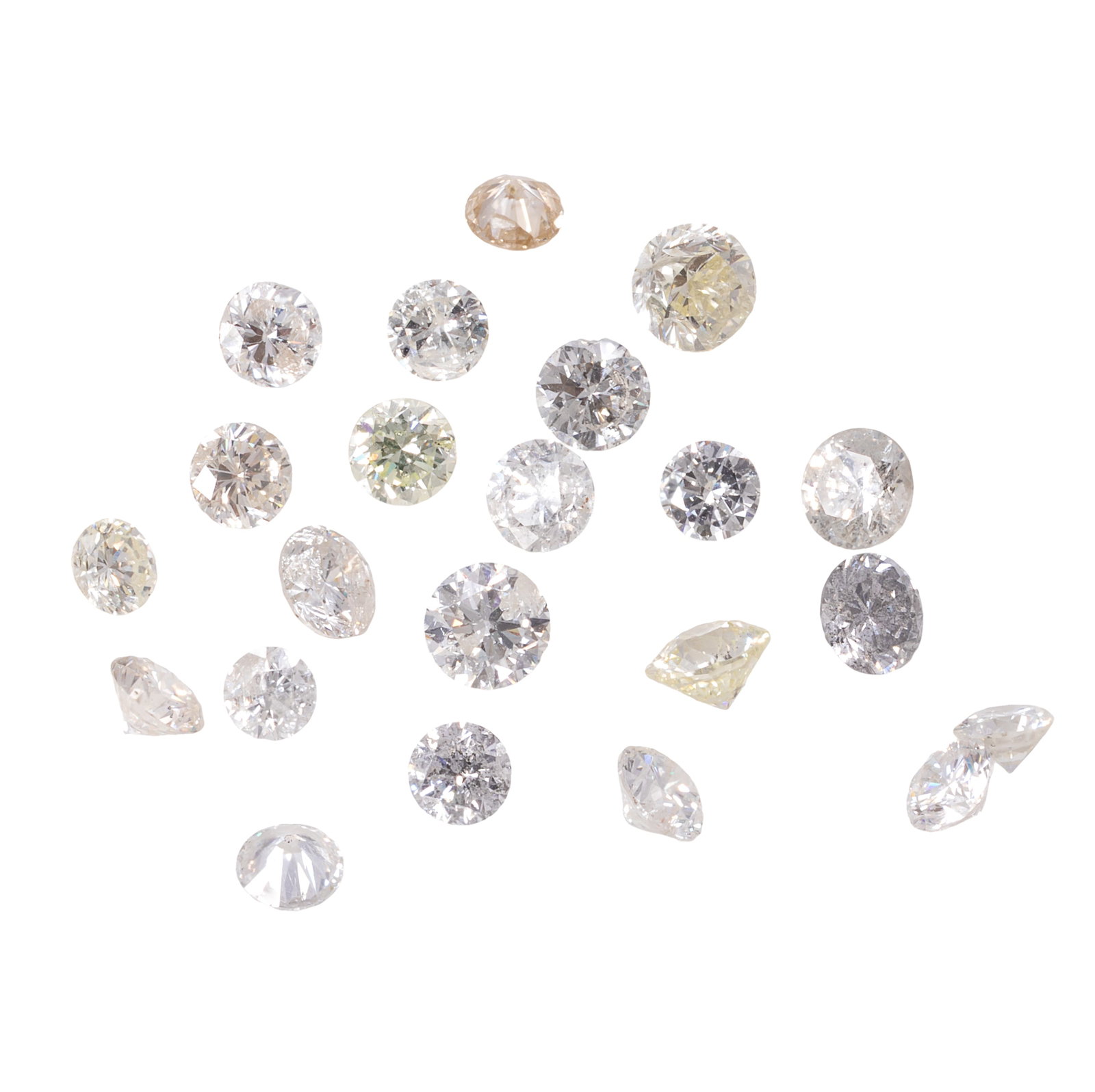 Collection of Unmounted Diamonds: Collection of Unmounted Diamonds The twenty-two unmounted round brilliant-cut diamonds, measuring from approximately 5.65 x 5.50 x 3.80 mm to 4.20 mm, weighing a total of 9.05 cttw. Item condition: