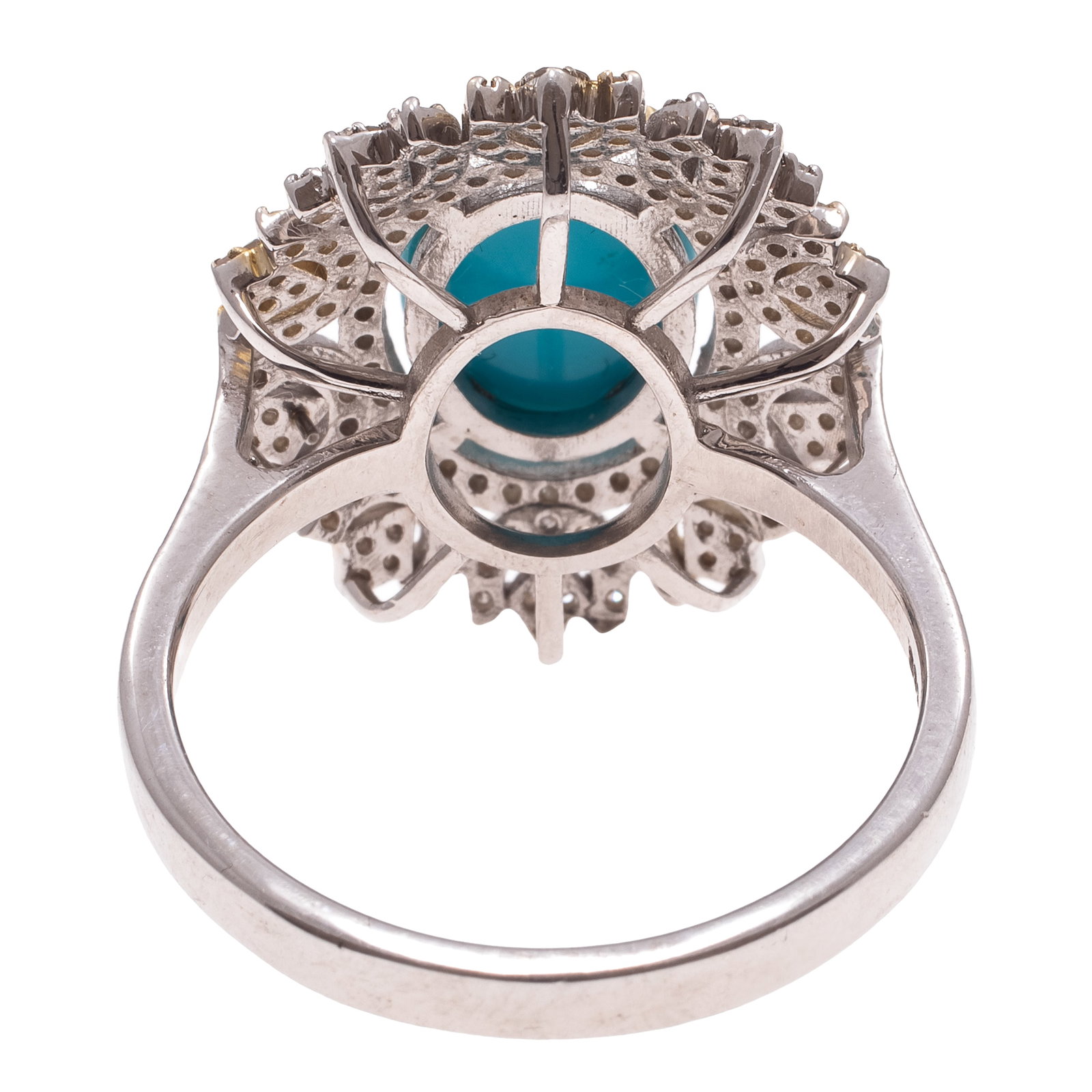Turquoise, Diamond, Sterling Silver Ring - 5