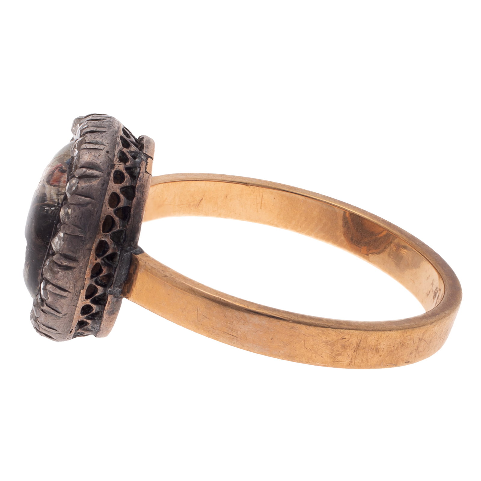 Reverse Crystal, Diamond, 14k, Silver Ring - 4