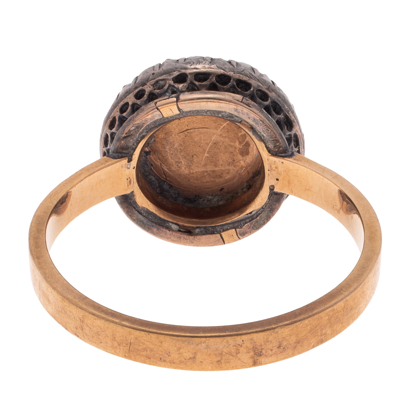 Reverse Crystal, Diamond, 14k, Silver Ring - 5