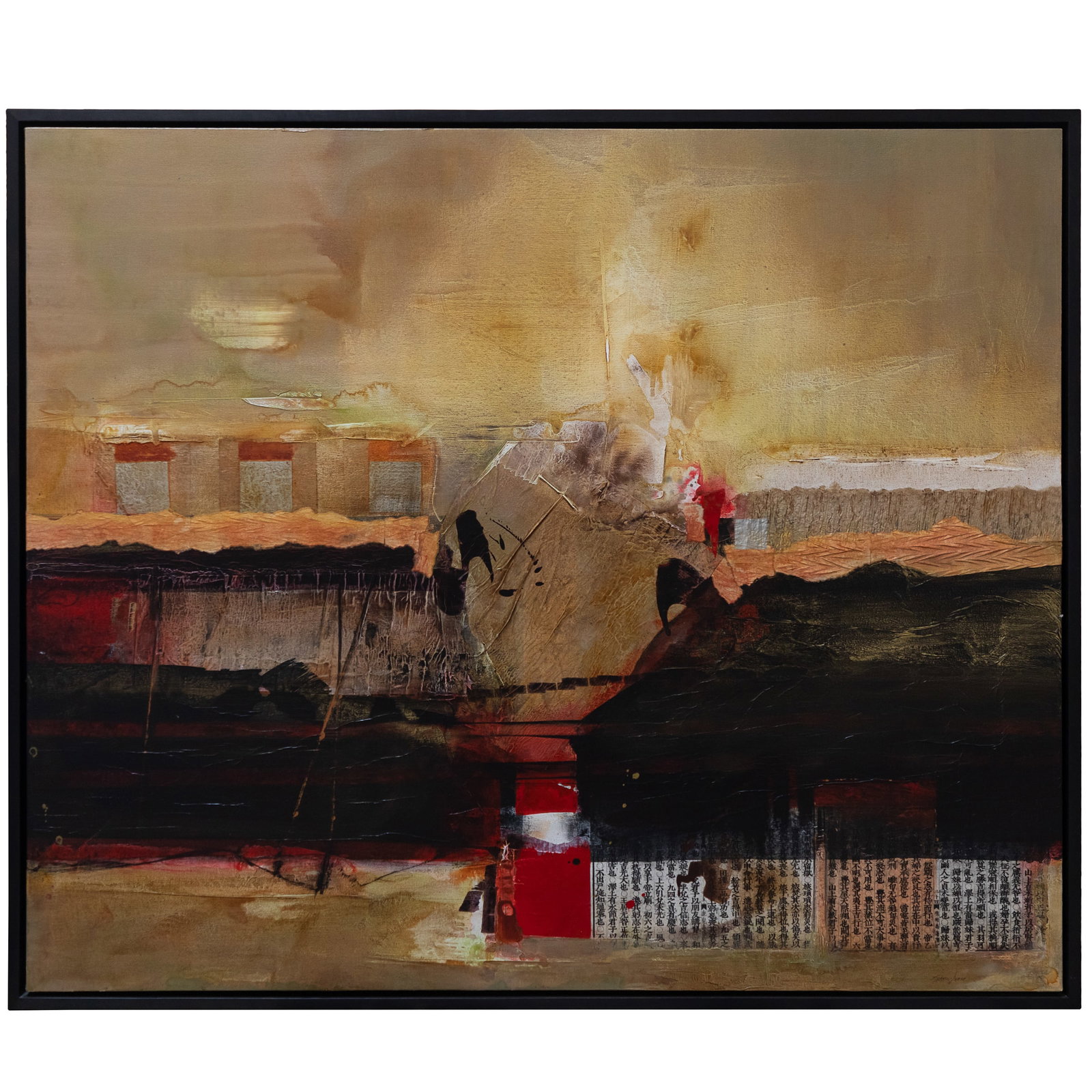 Gregory Deane (American, b. 1938).: Gregory Deane (American, b. 1938). Taisho #2756. Oil on canvas, mixed media, titled and signed on verso of canvas. 50 x 60in. (127 x 152cm).