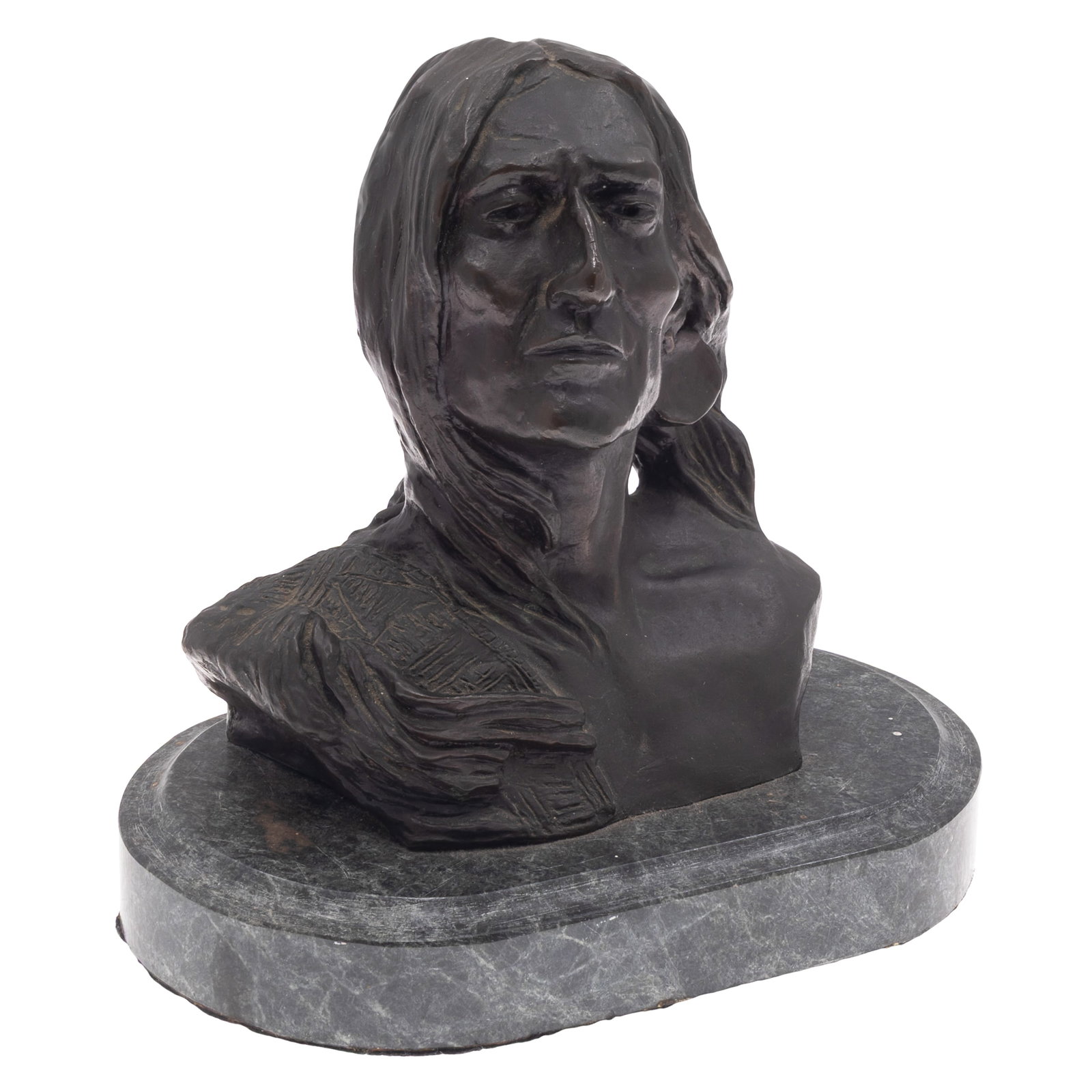 'Silent Thunder' Bronze Bust C. M. Russell (American 1864-1926) (1 of 5)