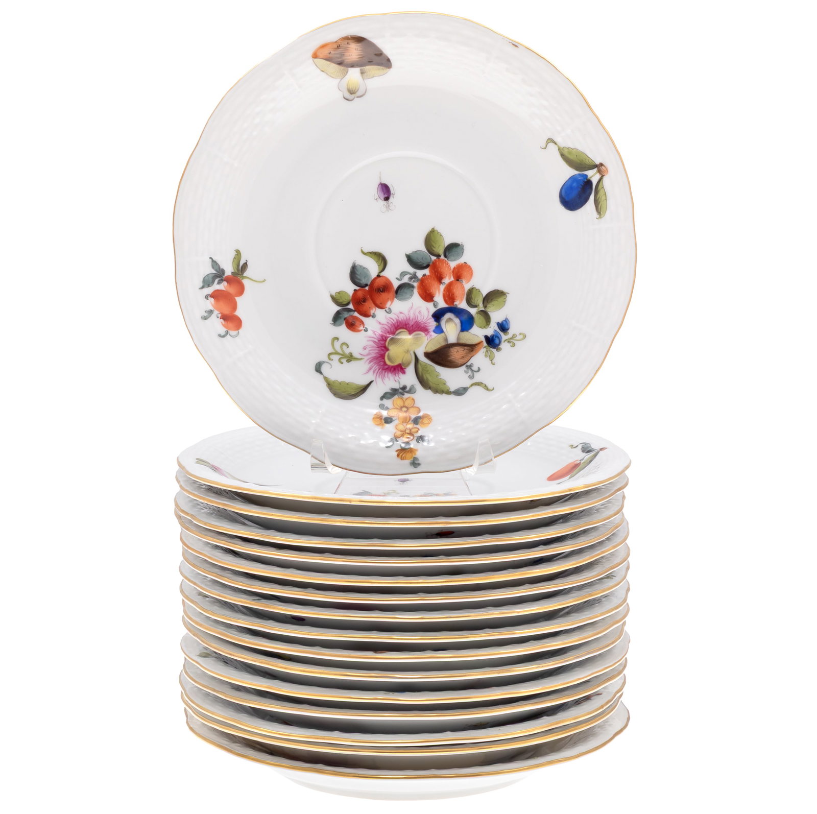 Herend Fruit and Flowers Pattern Dinning Set - 14