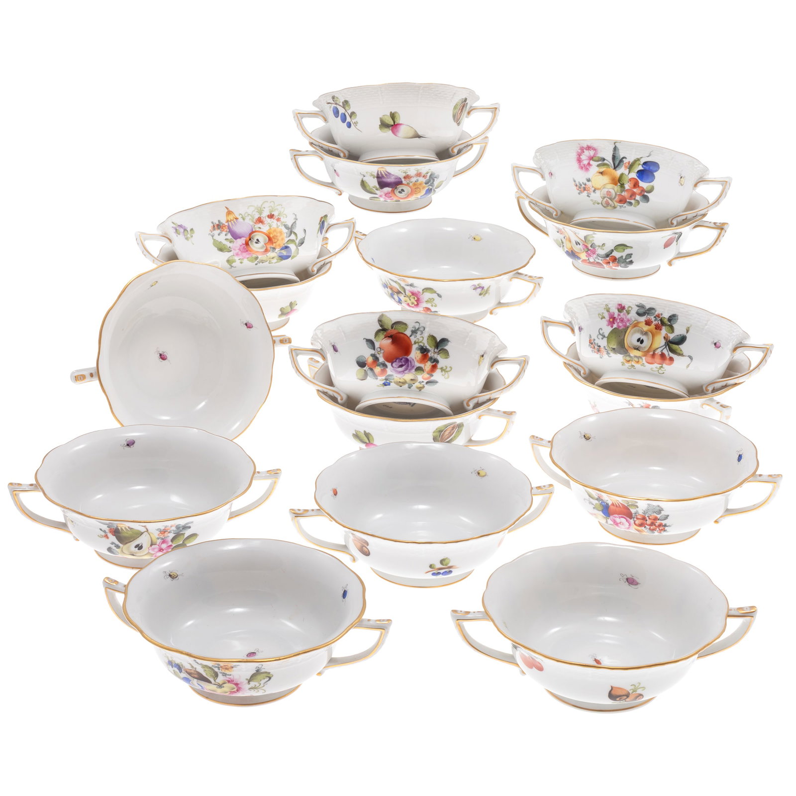 Herend Fruit and Flowers Pattern Dinning Set - 20