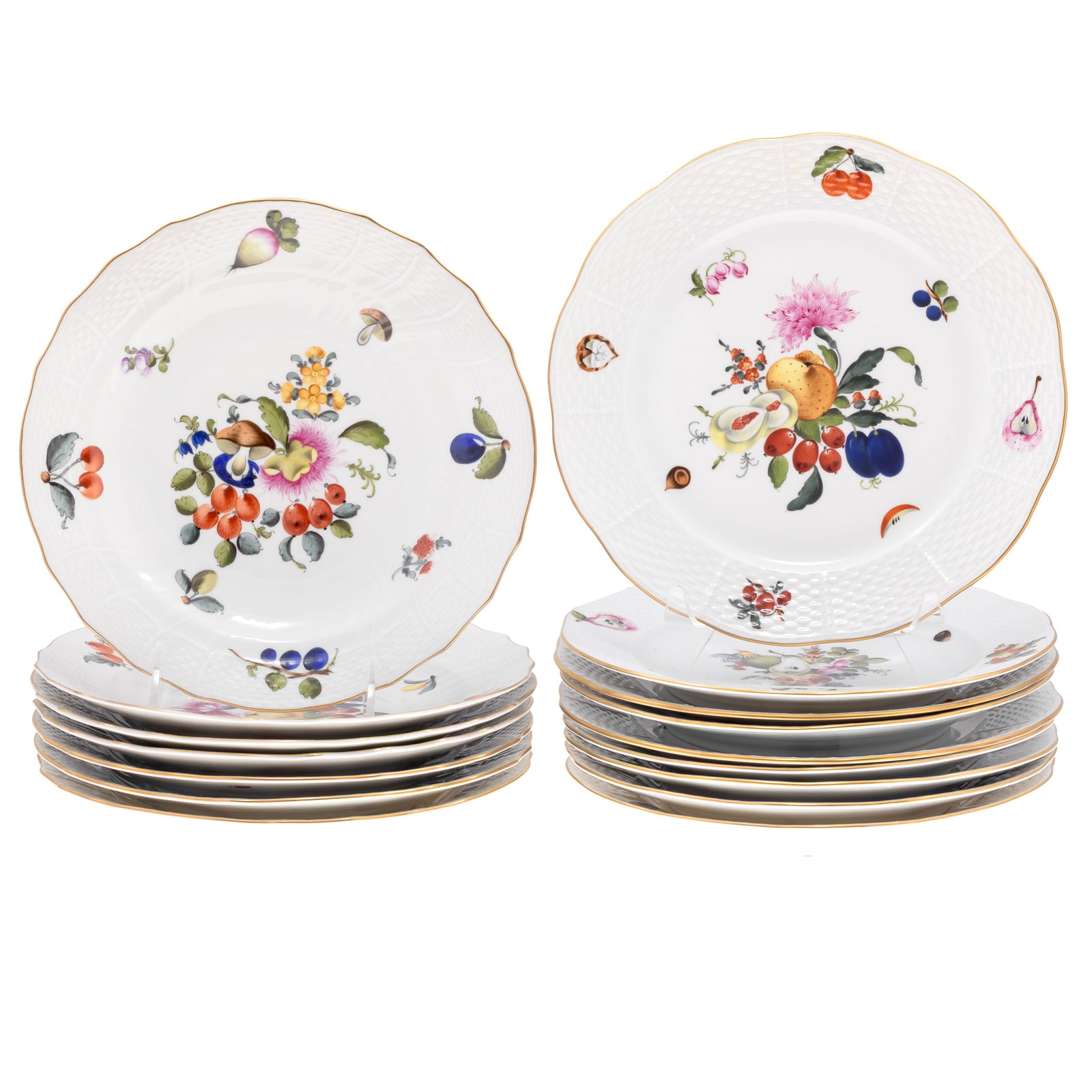 Herend Fruit and Flowers Pattern Dinning Set - 6