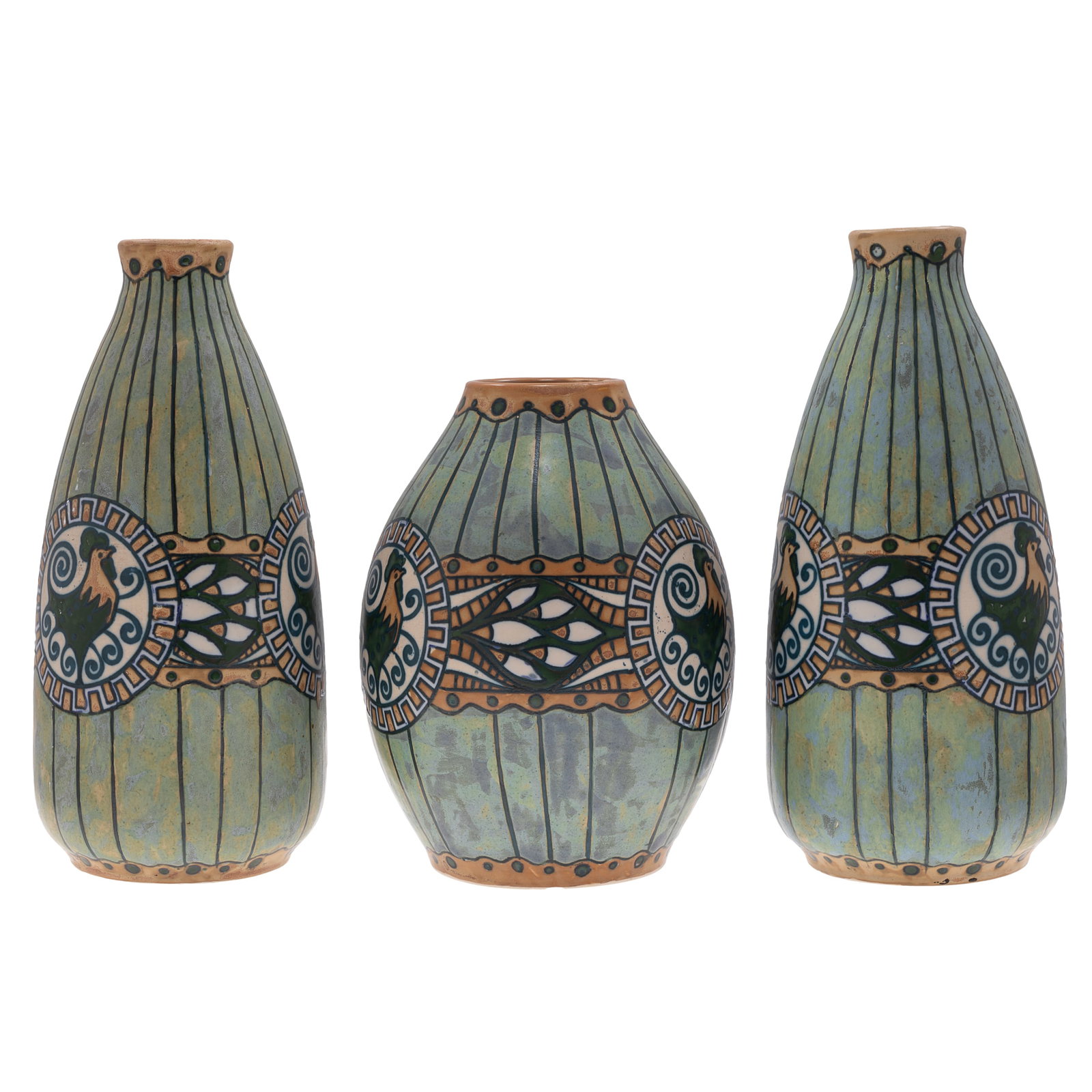 Gres Keramis Art Deco Vases - 3