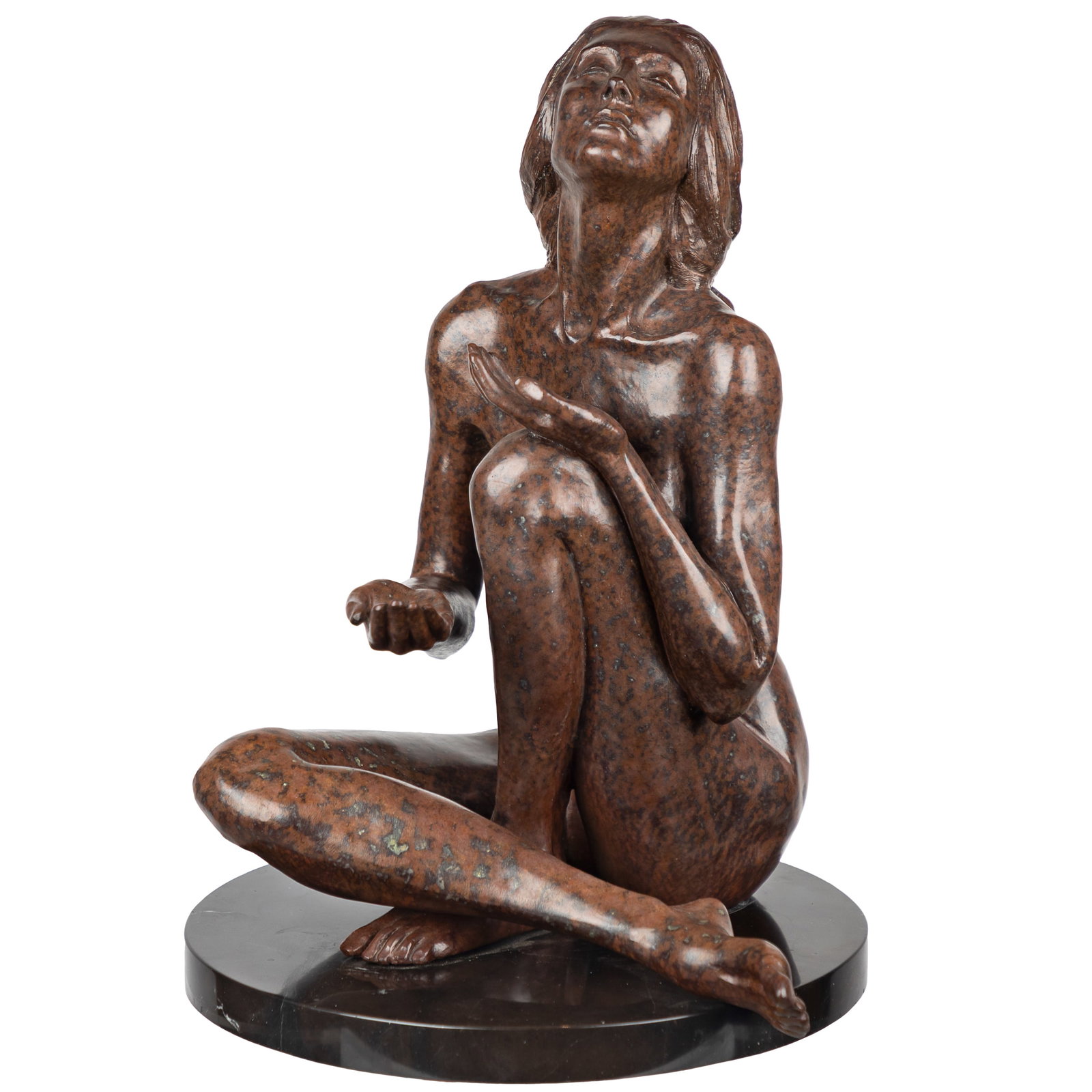 Warren Archer (American, b. 1955), Bronze Sculpture: Warren Archer (American, b. 1955) Bronze Sculpture The figure of a seated woman head back, eyes closed and hands held in supplication or prayer. Edition 17/300 Signed 20in (51cm) h 14in (34 cm) d. at
