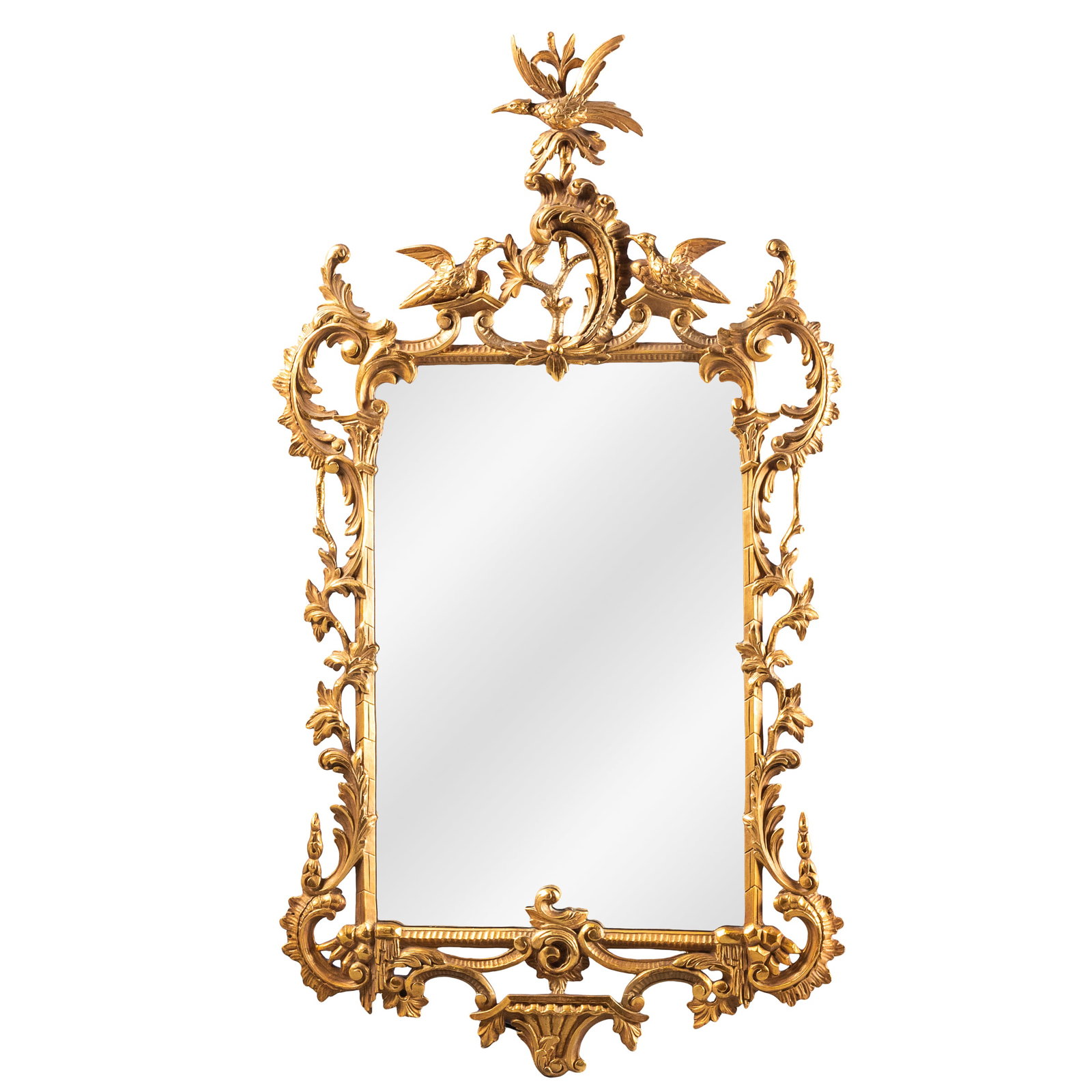 Chinese Chippendale-style Carved Giltwood Mirror (1 of 5)