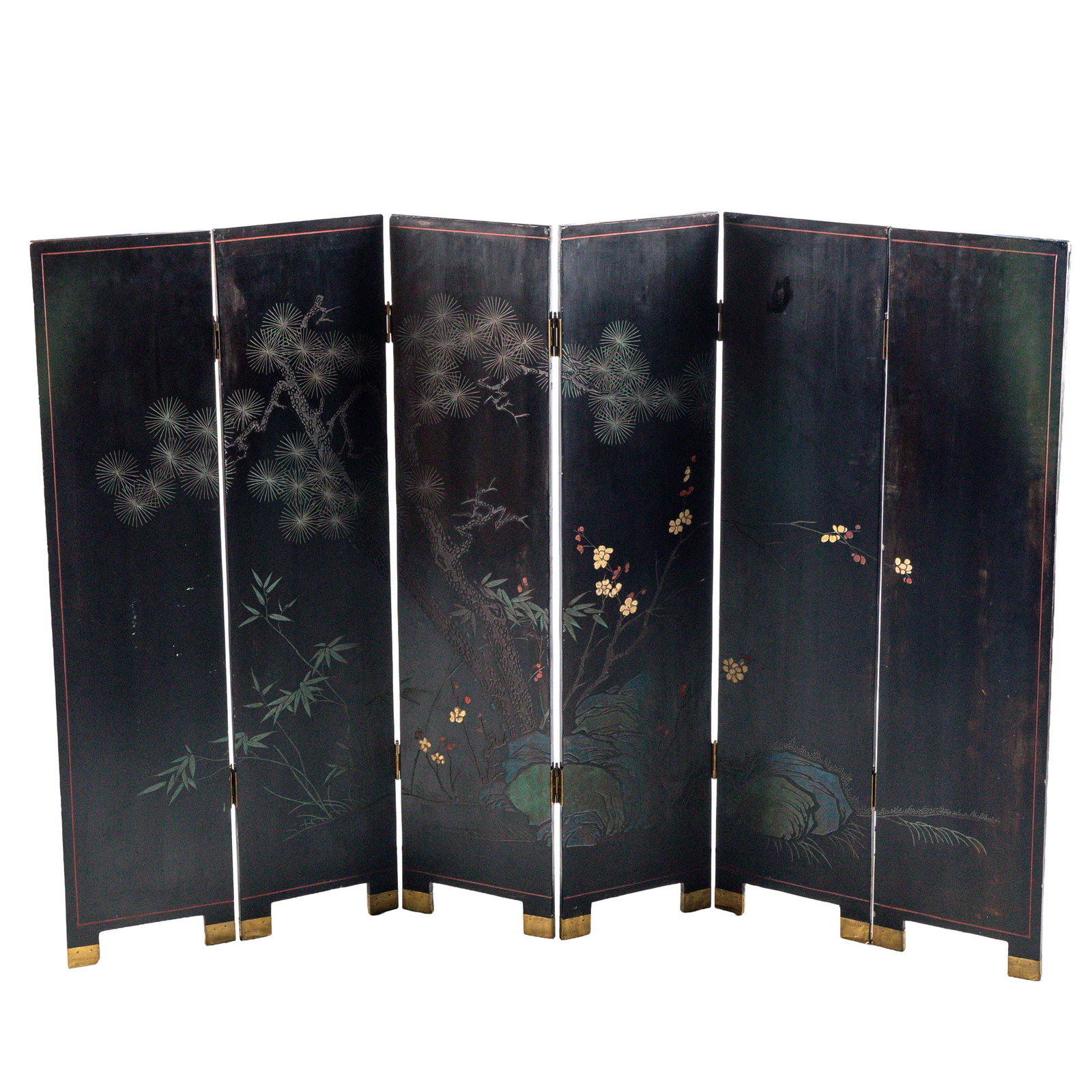 Chinese Coromandel Lacquer Folding Screen (1 of 6)