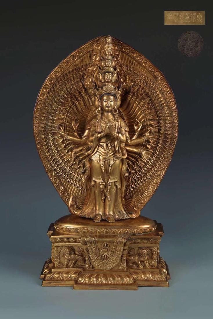 CHINESE GILT BRONZE BUDDHA (1 of 8)