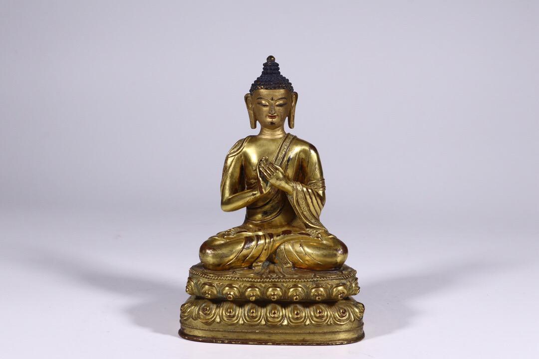 CHINESE GILT BRONZE BUDDHA (1 of 6)