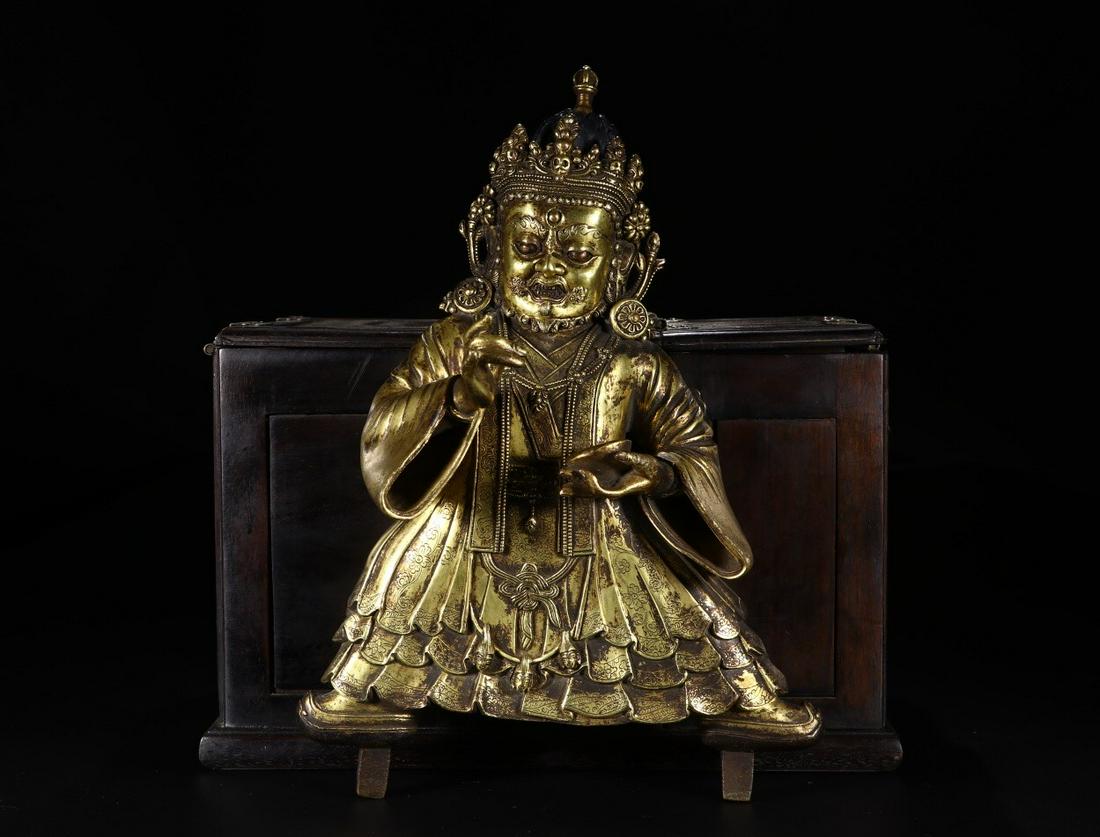 CHINESE GILT BRONZE BUDDHA (1 of 6)