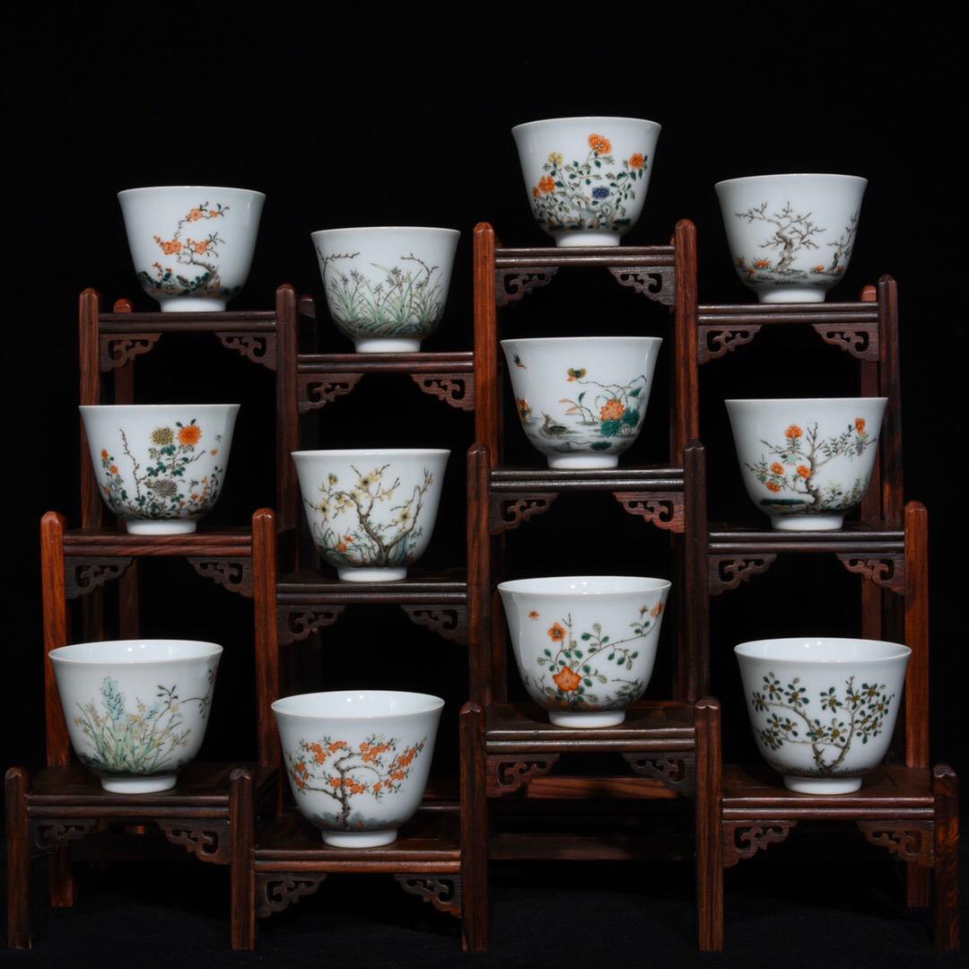 KANGXI MARK, SET OF CHINESE WUCAI CUP (12 PIECES) (1 of 8)