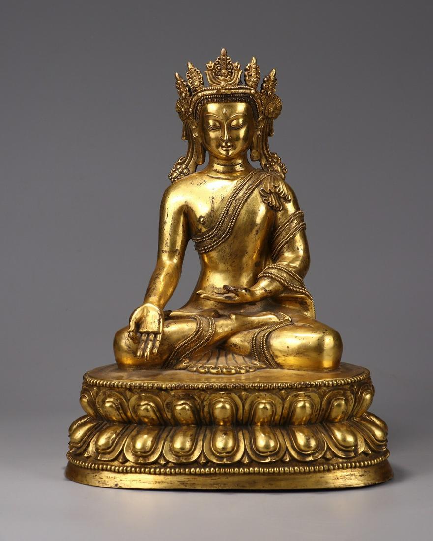 CHINESE GILT BRONZE BUDDHA (1 of 6)
