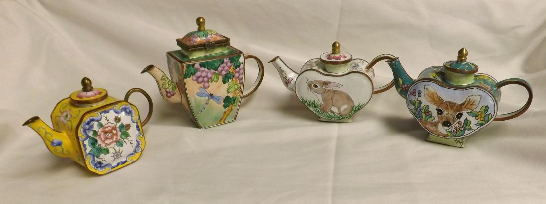 4 MINIATURE TEAPOTS (1 of 9)
