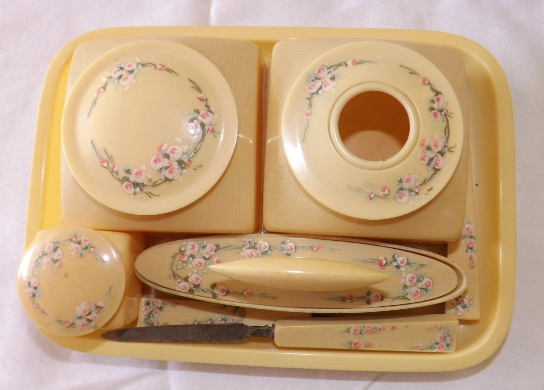 VINTAGE CELLULOID VANITY SET - 8 PIECES (1 of 7)