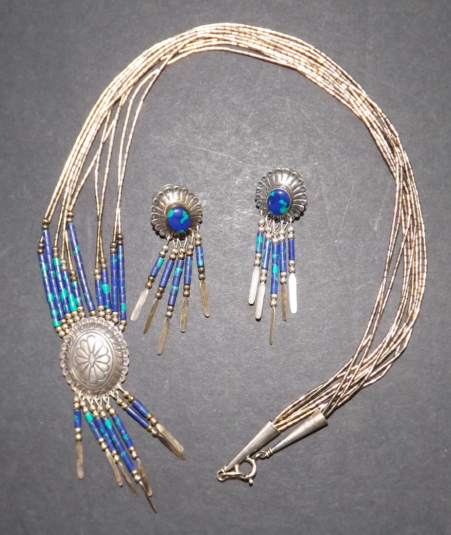 VINTAGE STERLING NECKLACE  & EARRINGS (1 of 6)