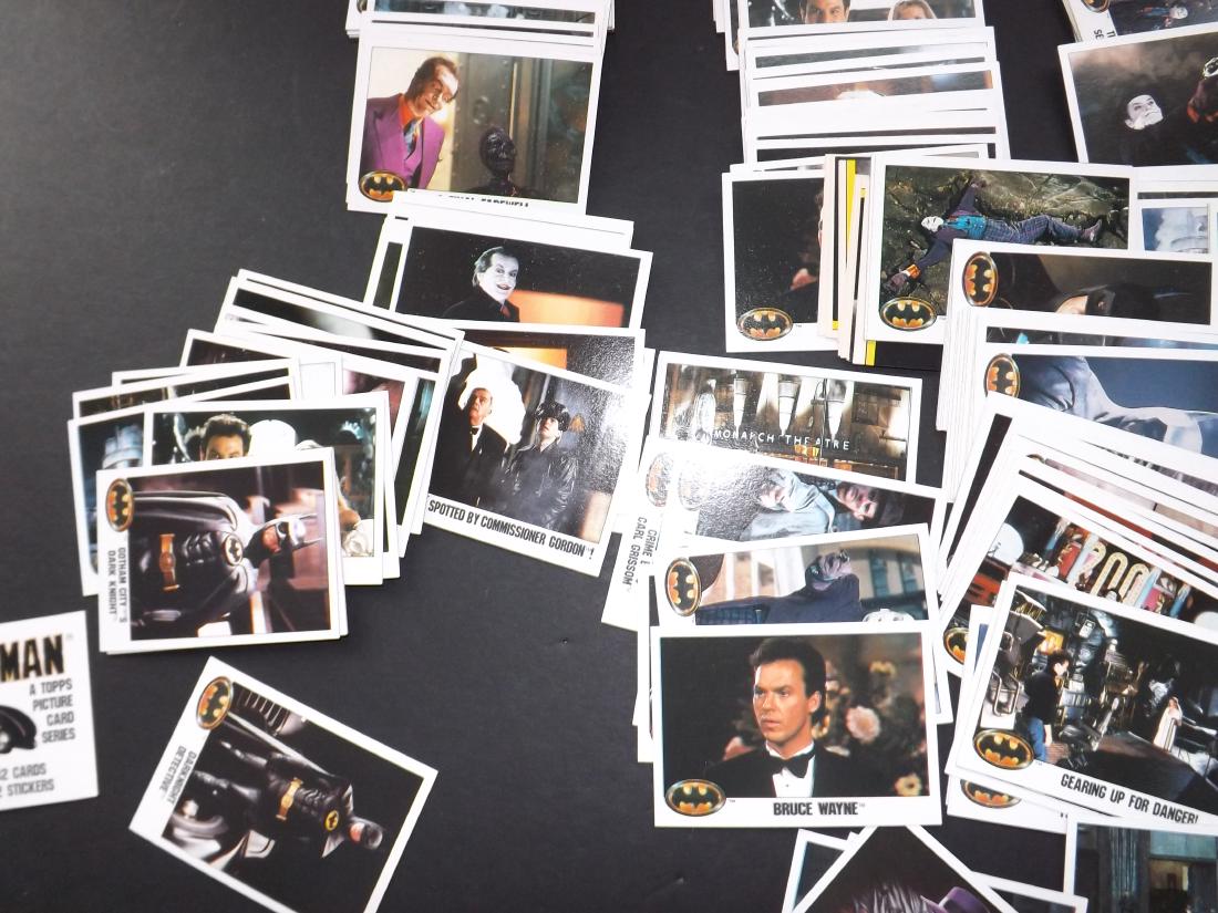 1989 TOPPS BATMAN MOVIE CARD SERIES: 1989 TOPPS BATMAN MOVIE CARD SERIES - OVER 201 CARDS - 10 STICKER CARDS - EXCELLENT CONDITION - MISSING 20 CARDS - THESE ARE THE CARDS MISSING 8 - 17 - 20 - 23 - 38 & 39 - 50 - 62 - 70&71 - 74 & 75 -