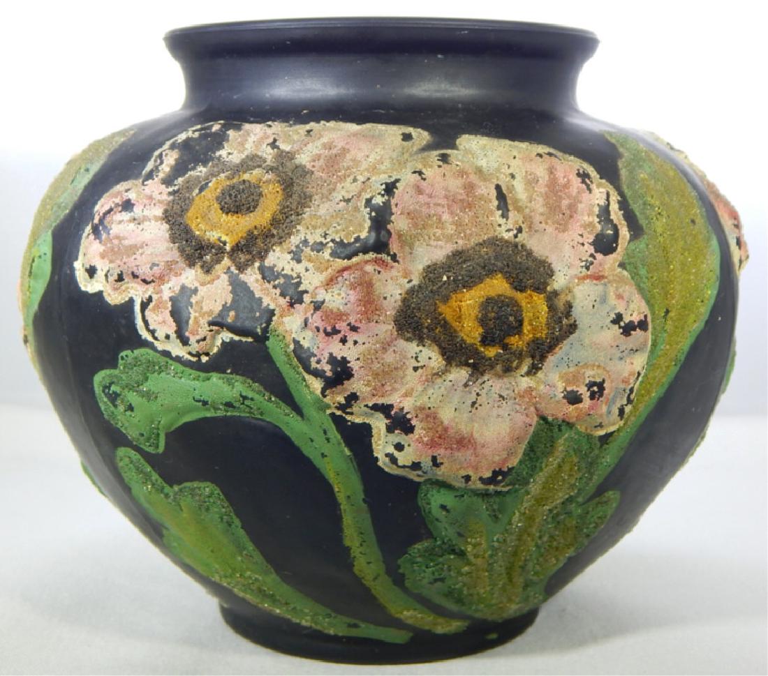 Vintage Black Porcelain Puffy Flower Pot (1 of 4)