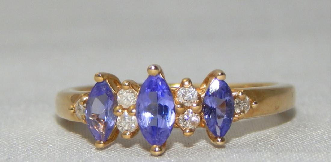 10k Yellow Gold and Blue Stone Ring (1 of 4)