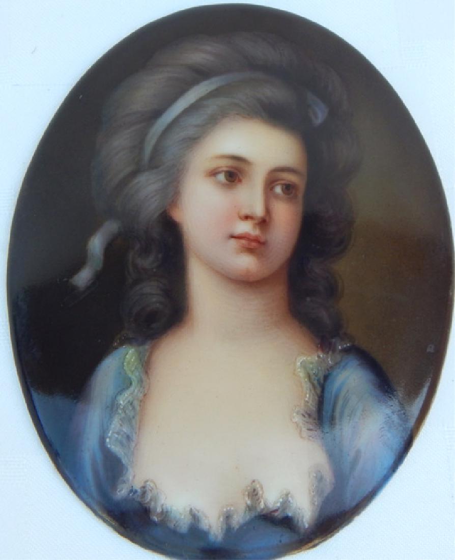 Vintage French Porcelain Portrait Plaque (1 of 3)