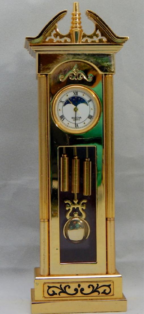 Miniature Bulova Solid Brass Grandfather Clock (1 of 5)