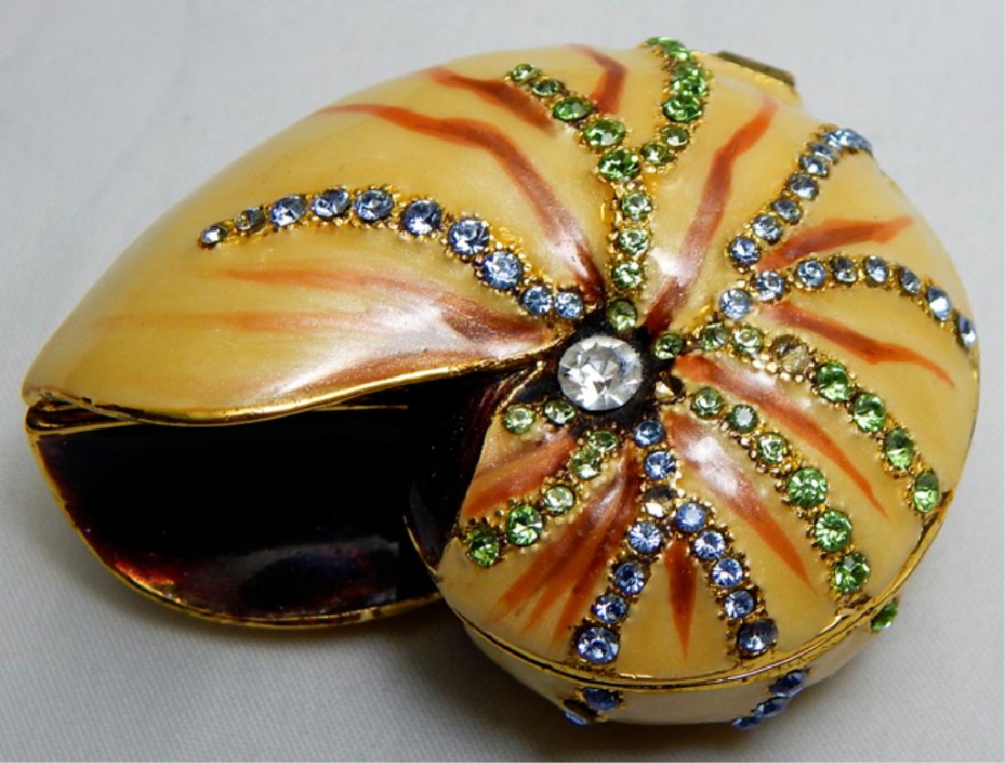 Jeweled Enamel Snail Shell Trinket Box (1 of 3)