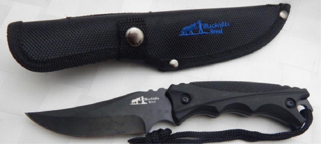 Black Hills Steel Hunting Knife: Full tang with sheath. Measures 9".