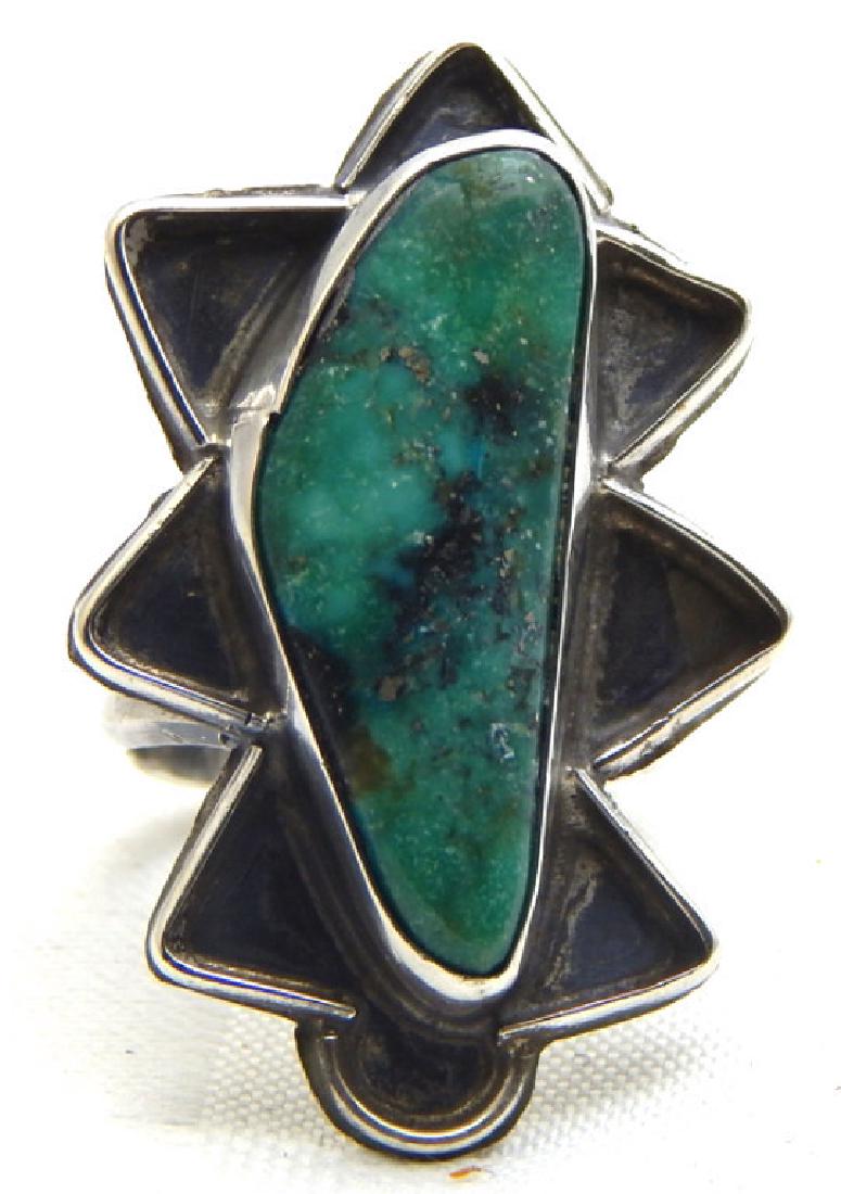 Old Pawn Navajo Artist Signed Sterling Ring (1 of 3)
