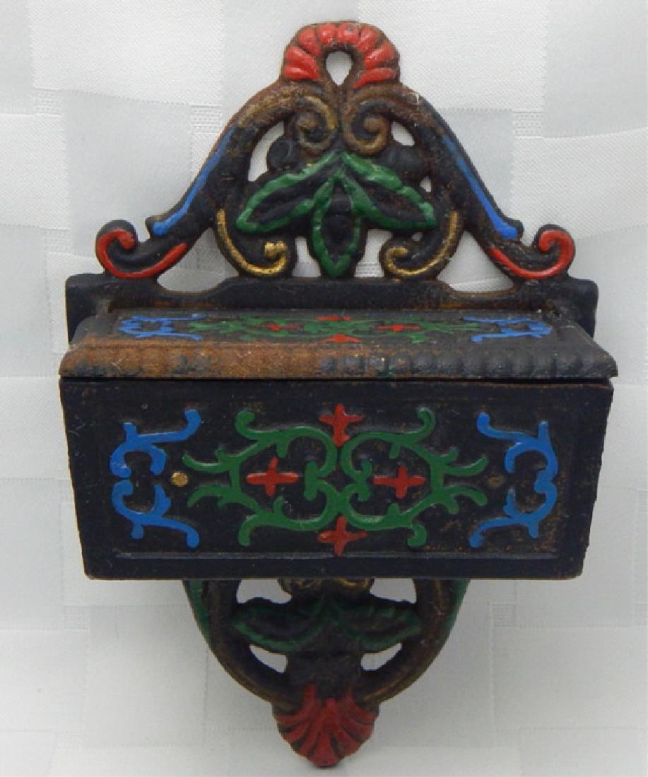 Vintage Hand Painted Cast Iron Match Safe (1 of 3)
