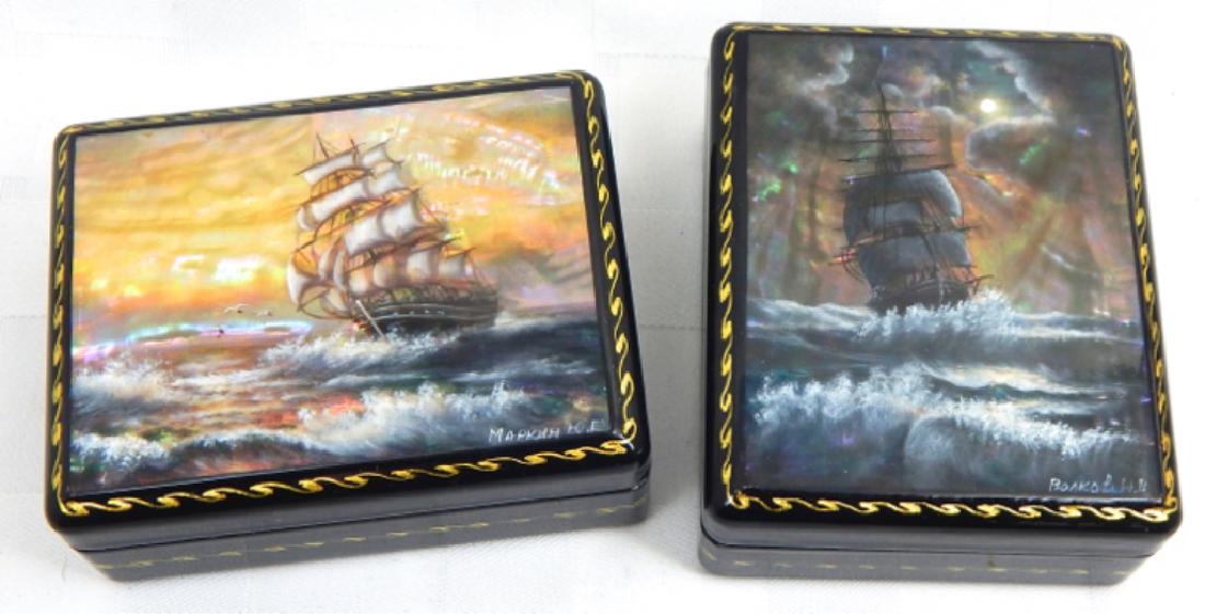 Vintage Hand Painted Russian Lacquer Boxes (1 of 2)