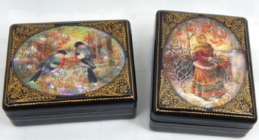 Vintage Hand Painted Russian Lacquer Boxes (1 of 2)