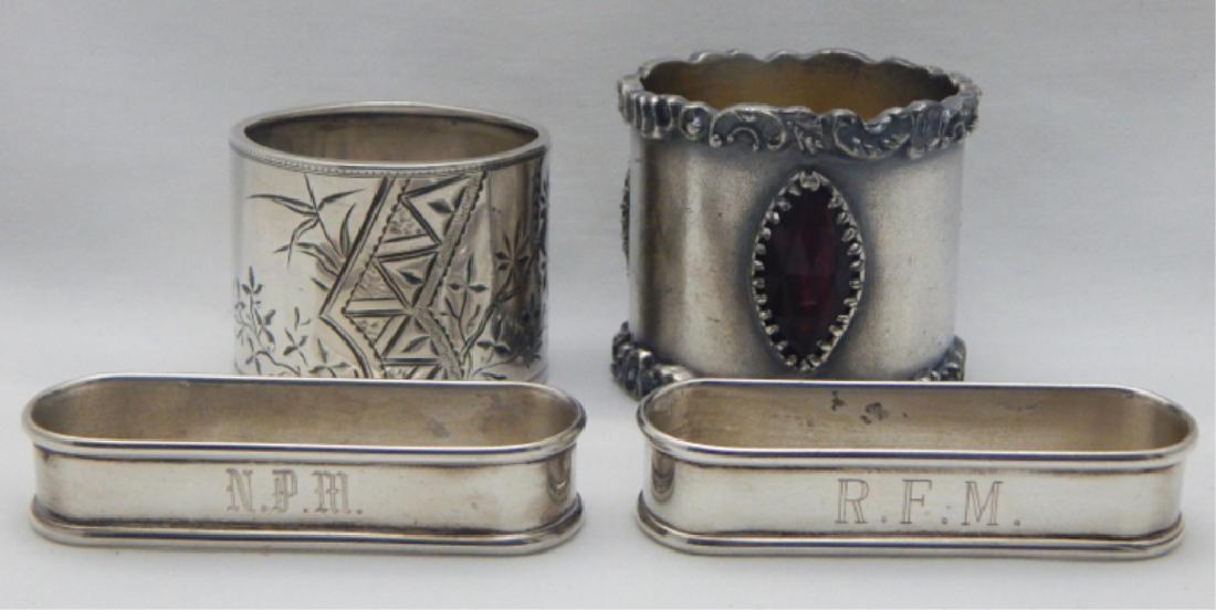 4 Victorian Sterling & Silver Plate Napkin Rings (1 of 2)