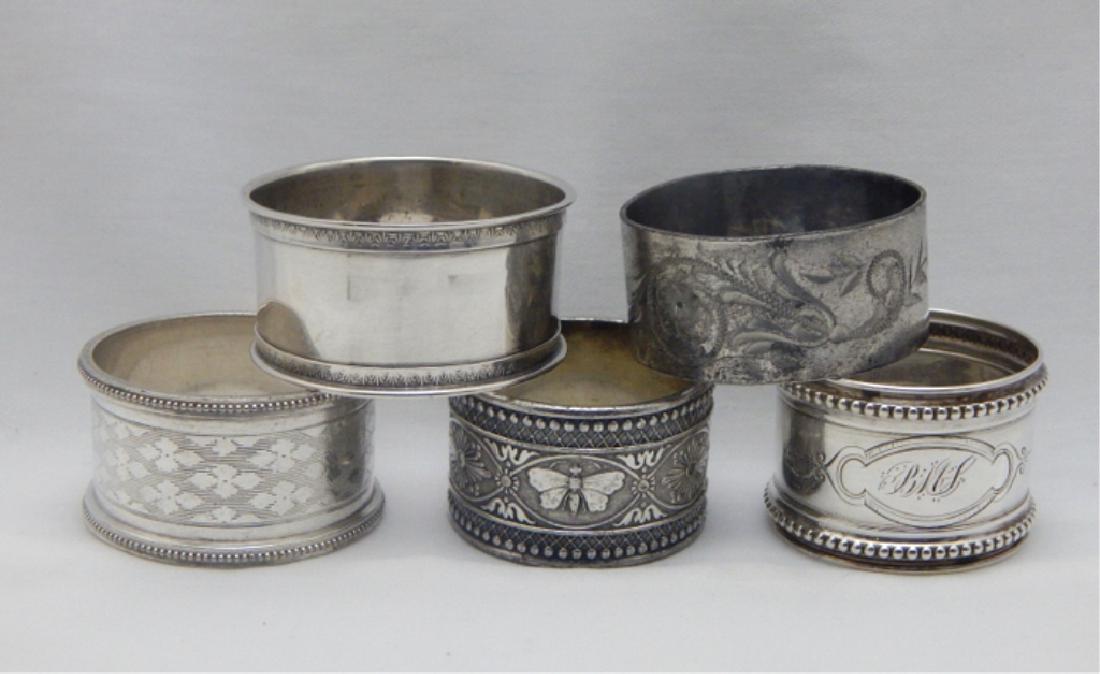 5 Victorian Sterling Silver Napkin Rings (1 of 2)