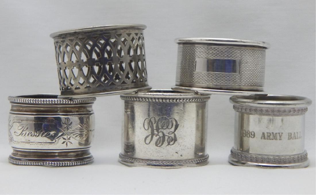 5 Victorian Sterling Silver Napkin Rings (1 of 2)