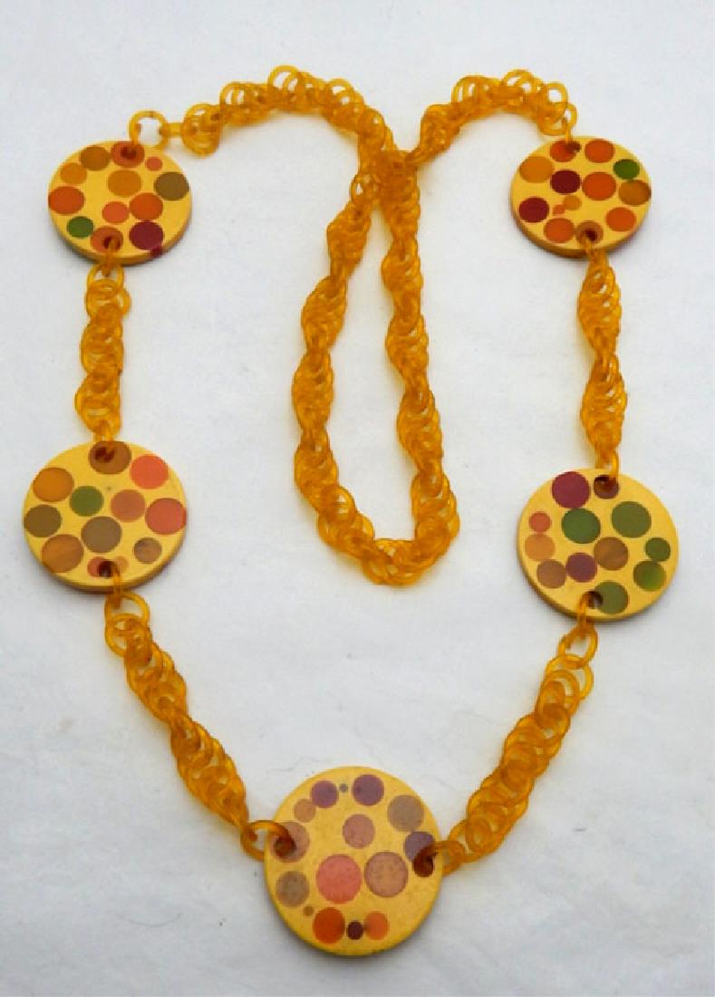 Rare Vintage Butterscotch Polka Dot Necklace (1 of 2)