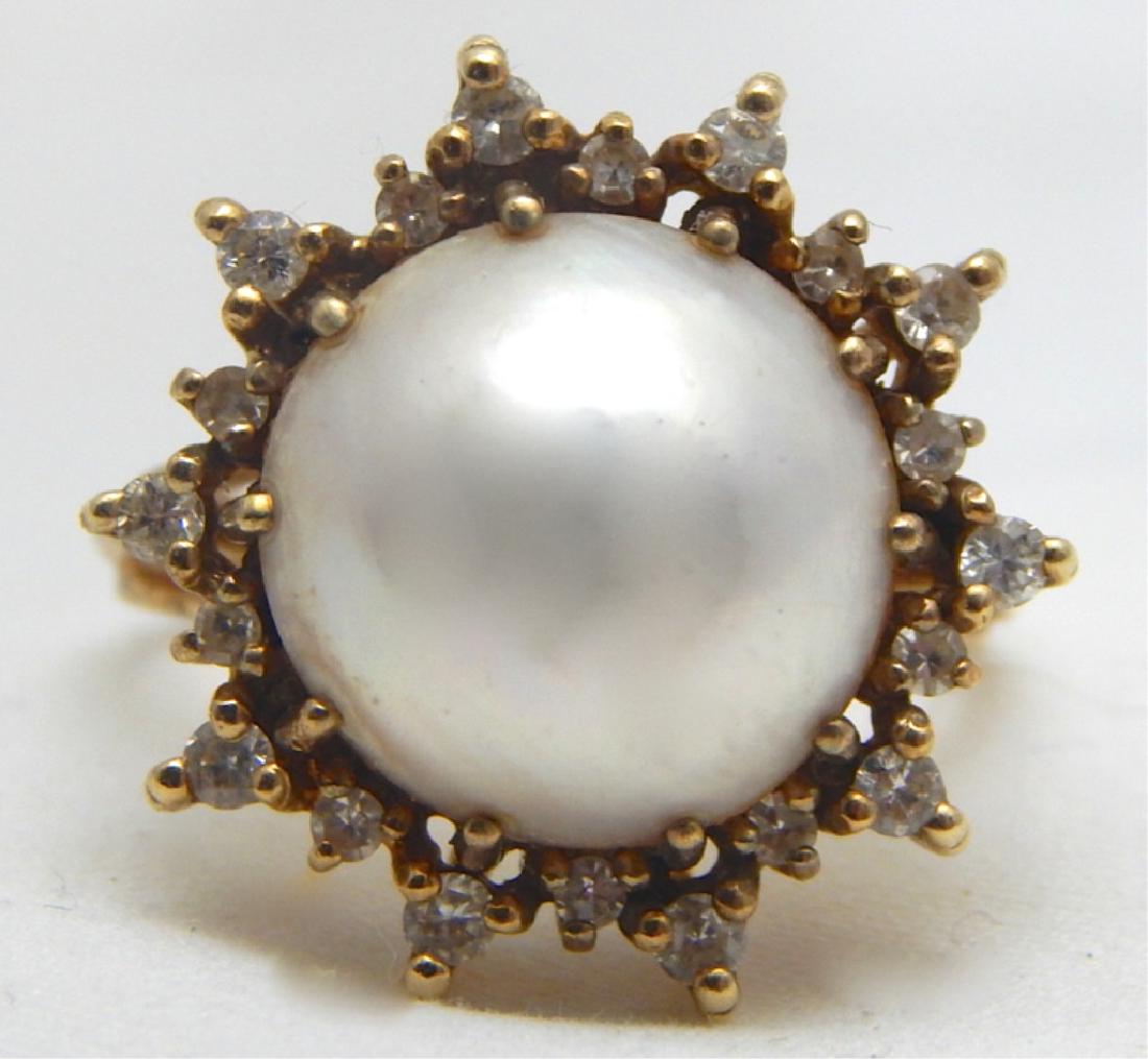 14k Yellow Gold Mabe Pearl and Diamond Ring (1 of 3)