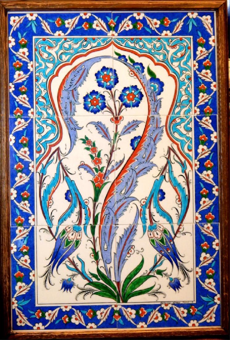 6 Hand Painted Framed Tiles, Signed (1 of 4)