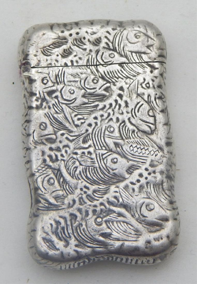 Rare Victorian Sterling Fish Design Match Safe (1 of 2)