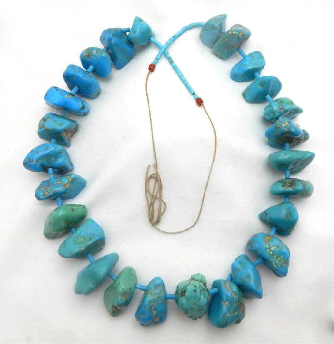 Old Pawn Large Heavy Turquoise Rock Necklace (1 of 2)