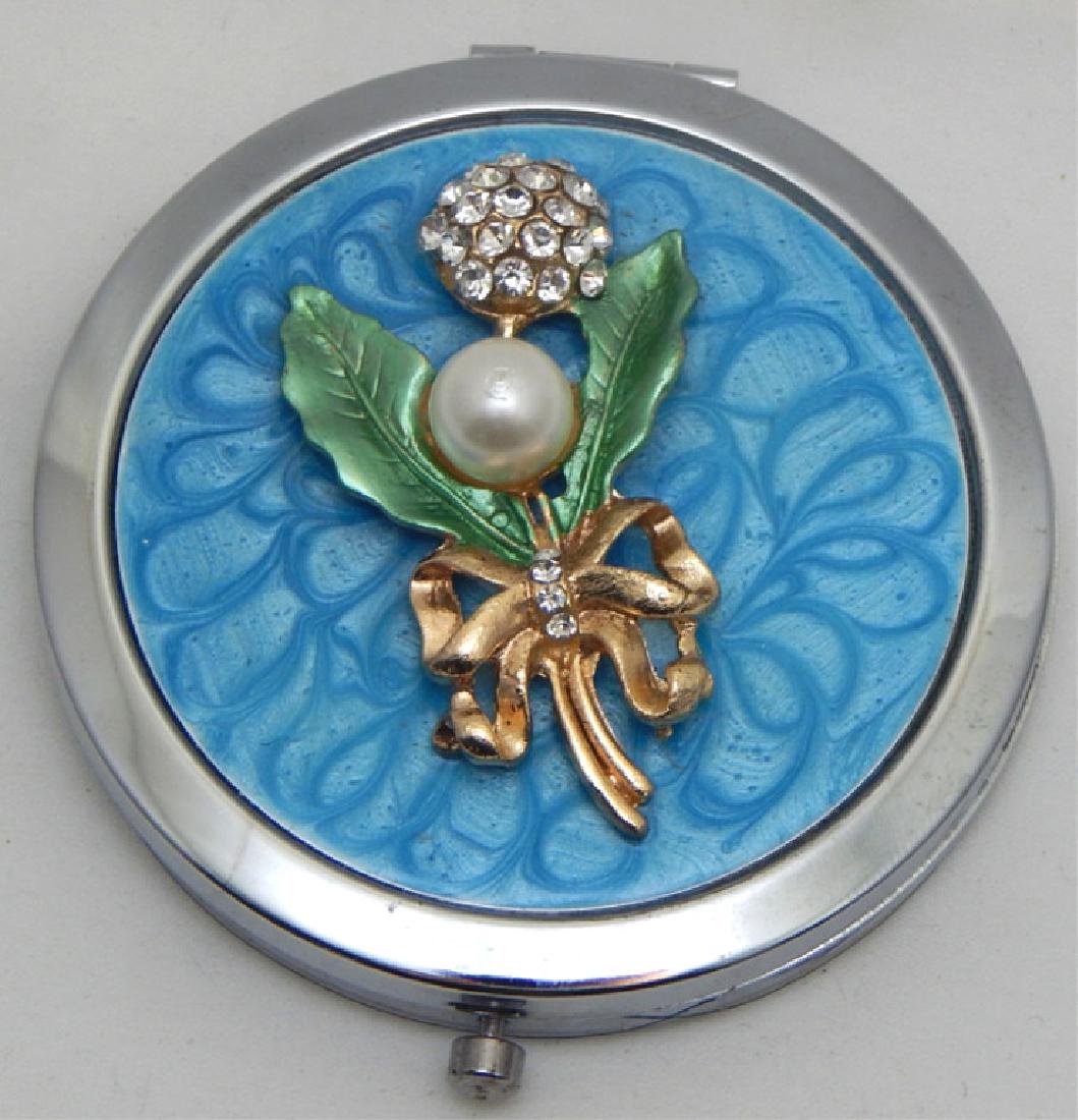 Jeweled Enamel Mirror Compact (1 of 3)