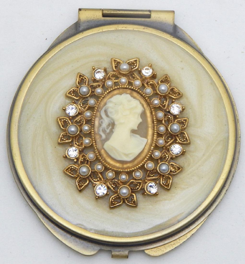 Jeweled Enamel Cameo Mirror Compact (1 of 3)