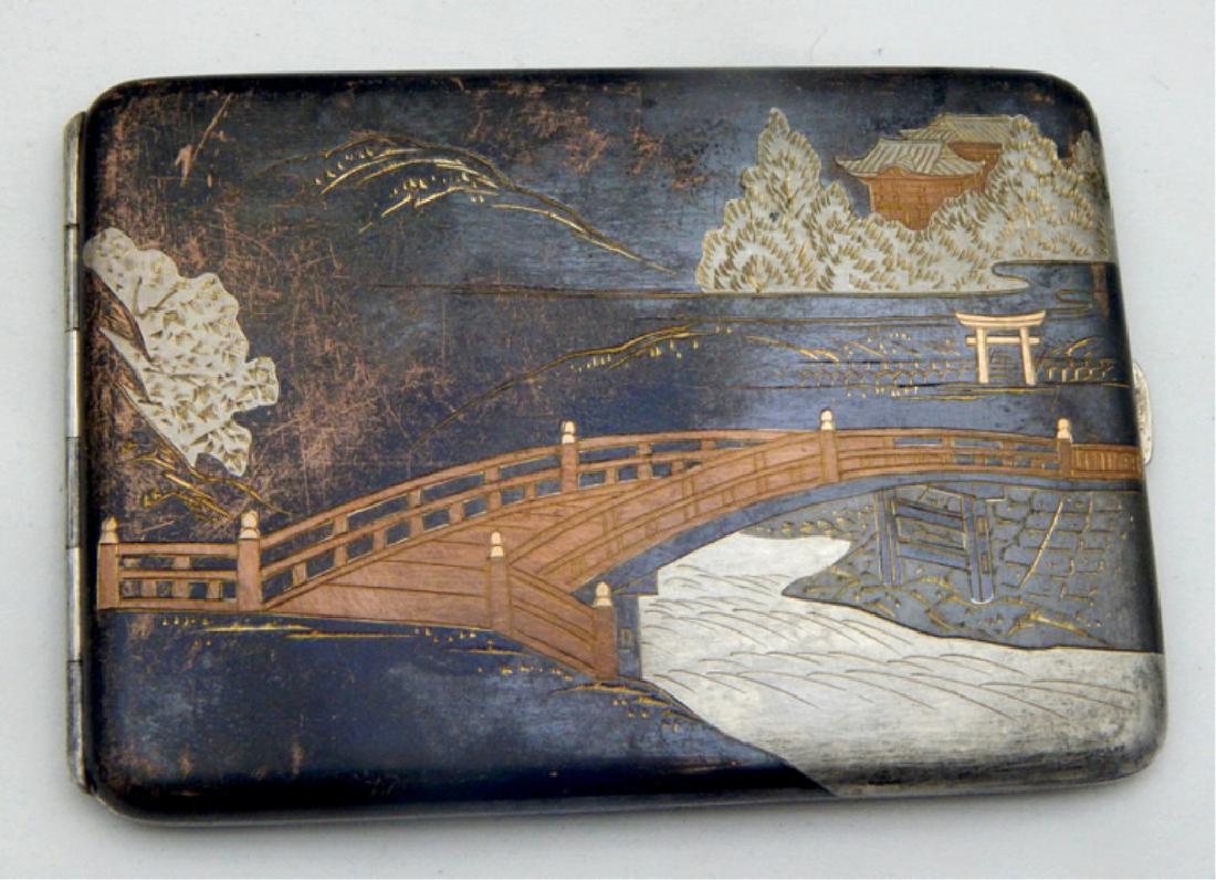 Sterling Artist Signed Japanese Cigarette Case (1 of 3)